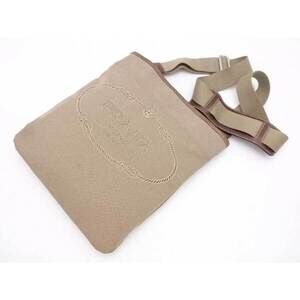 Prada crossbody shoulder bag brown canvas leather logo